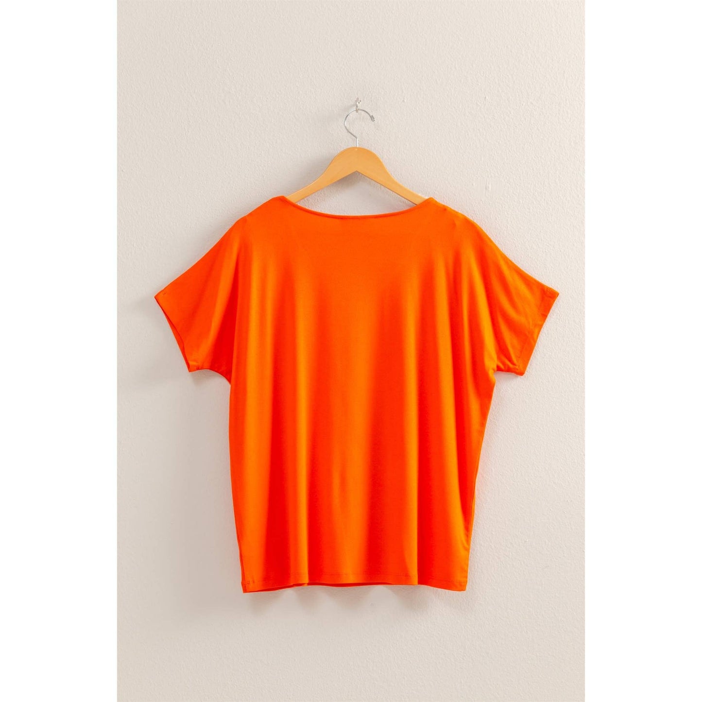 V Neck Dolman Short Sleeve Top