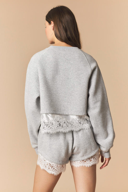 FRENCH TERRY LACE HEM SET