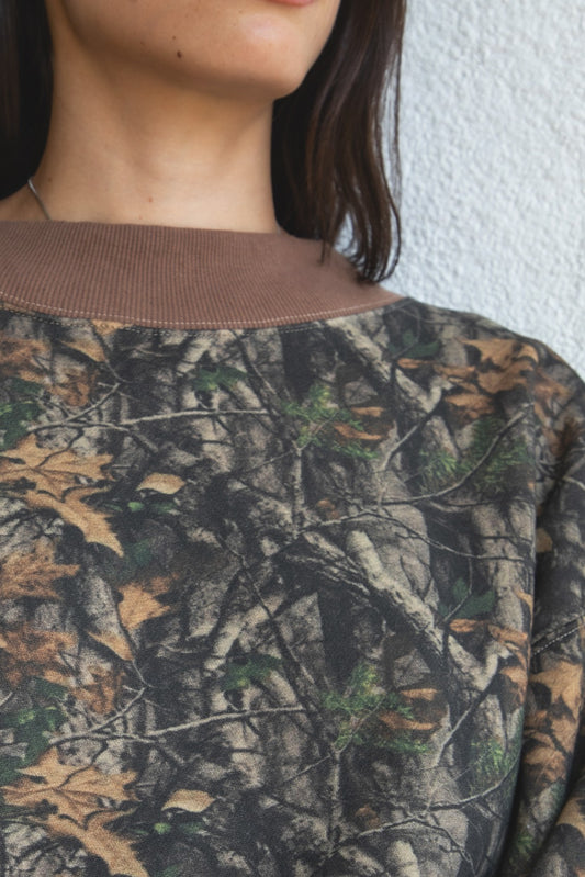 BAYOU CAMO MOCK NECK SWEATSHIRT
