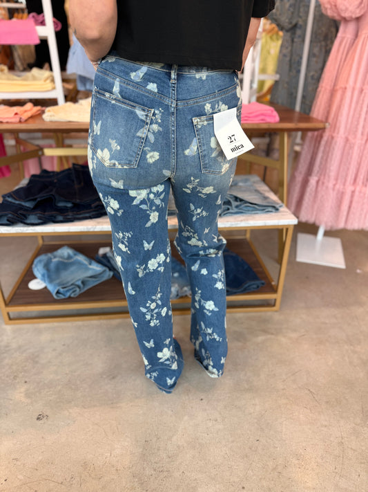 High RIse Floral Denim