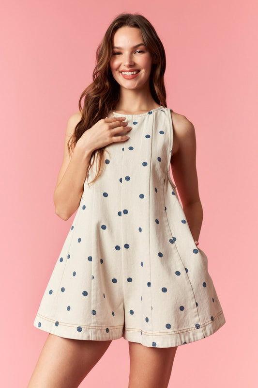 Polka Dot Flare Romper