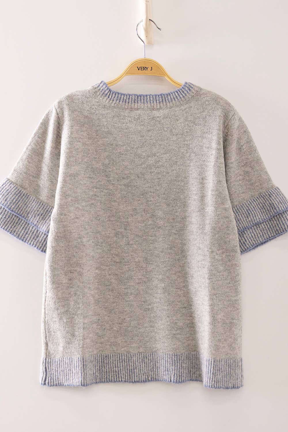 Soft Touch Contrast Rib Knit Top