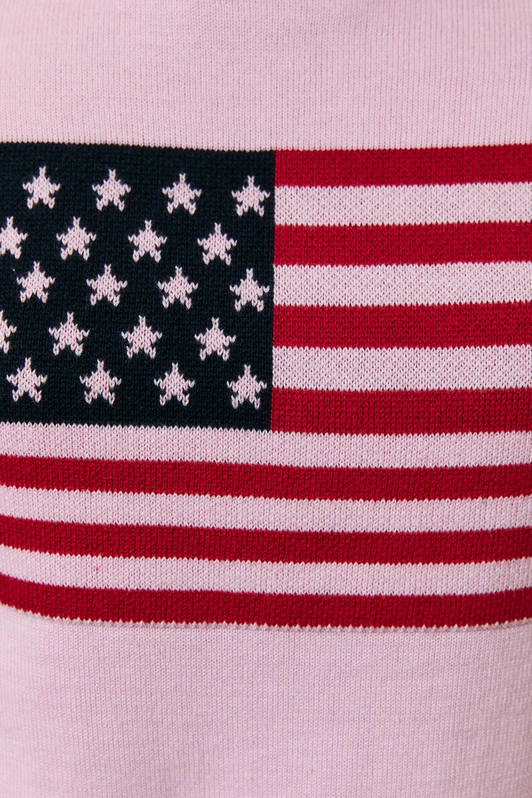 DROP SHOULDER MOCK NECK "USA FLAG" GRAPHIC SWEATER