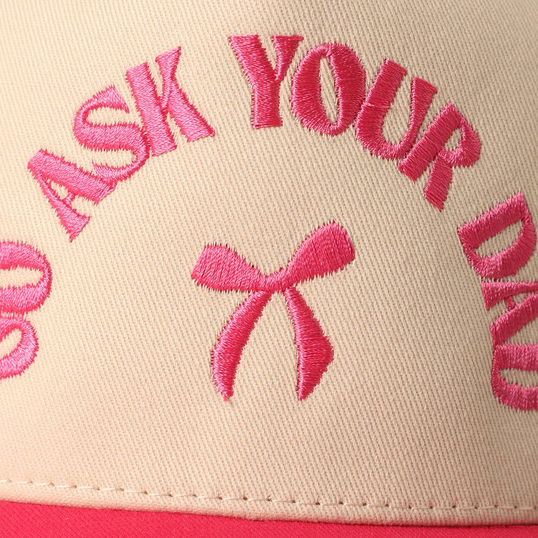 GO ASK YOUR DAD Embroidery Two-Tone Trucker Hat
