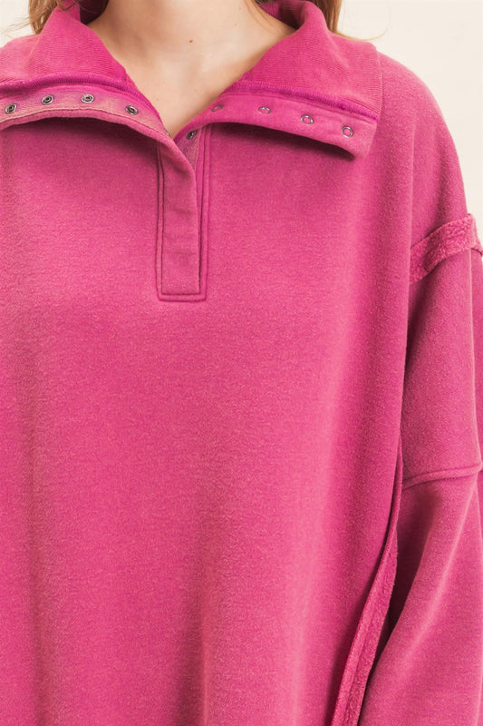 MINERAL SNAP COLLAR SWEATER