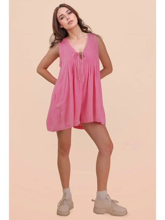 Pink Tie Romper