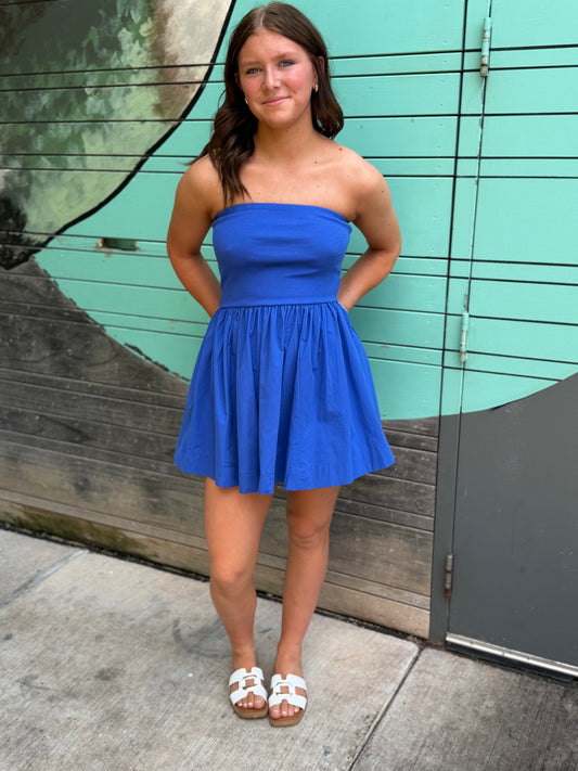 Strapless Flowy Mini Dress