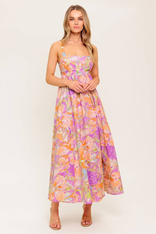 A printed woven midi dress - ID22419