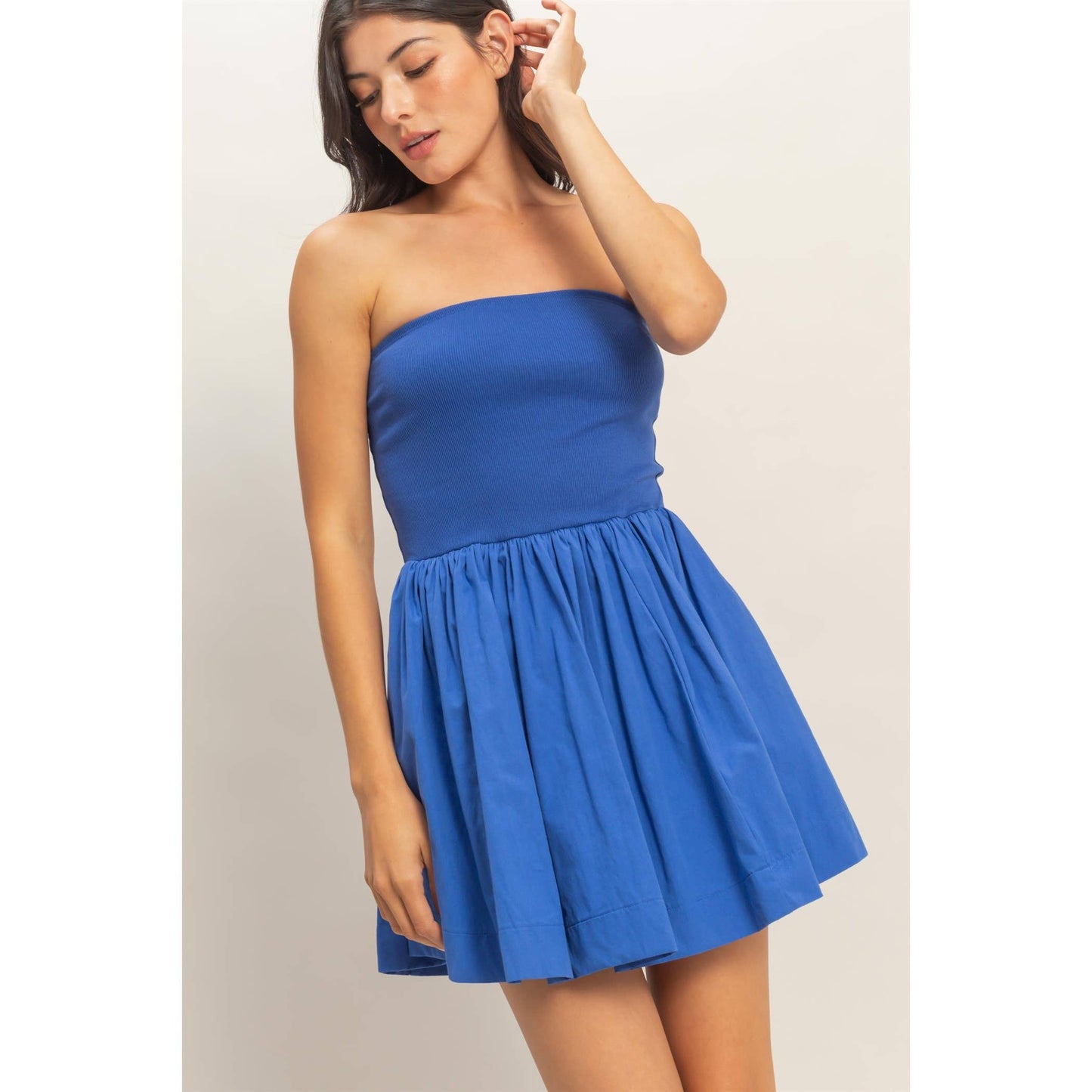 Strapless Flowy Mini Dress