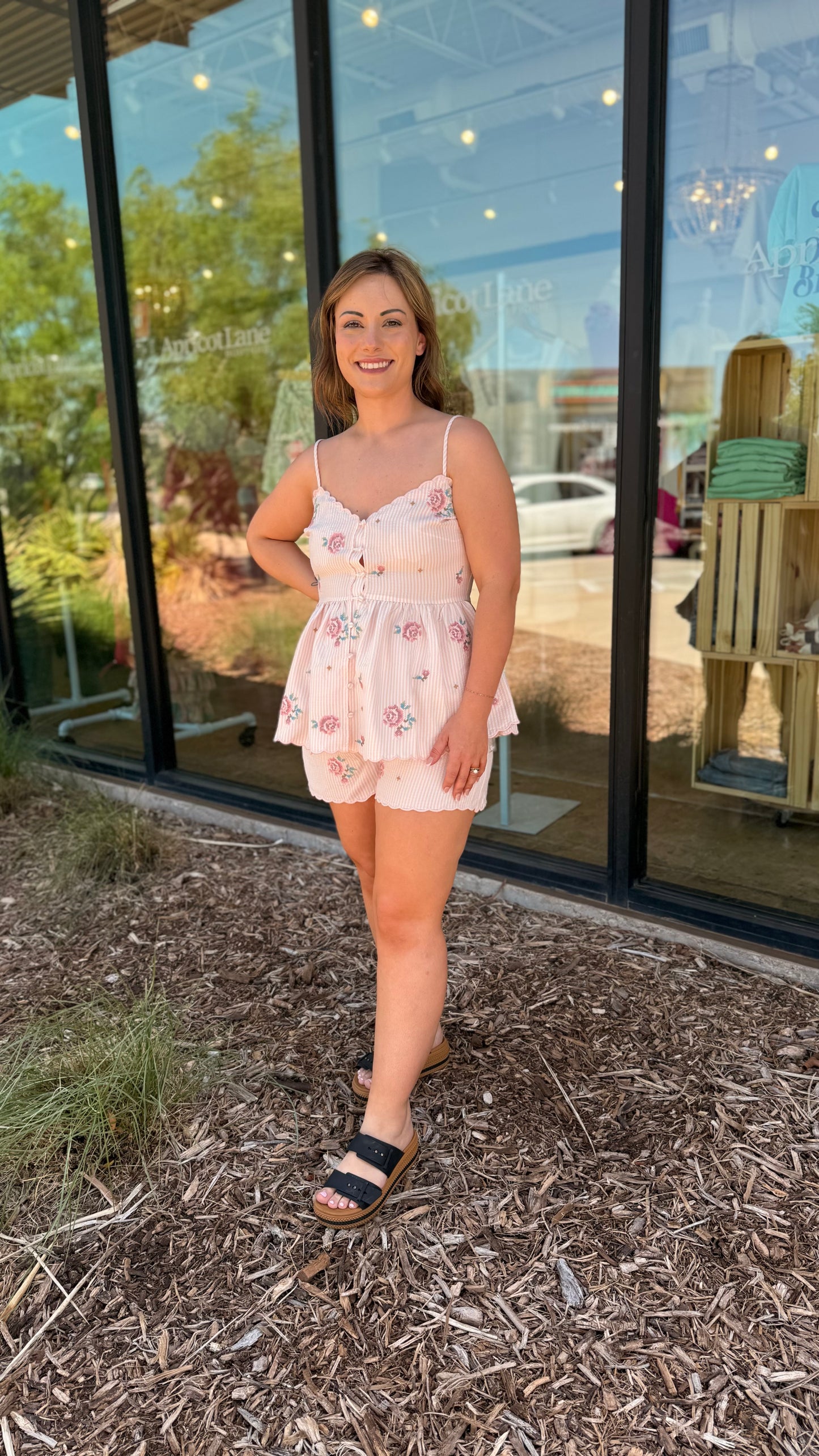 Embroidered Cami & Short Set