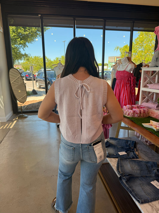 Knit Sleeveless Crop Open Back