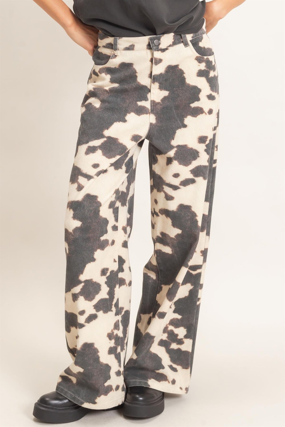 COW PRINT JEANS