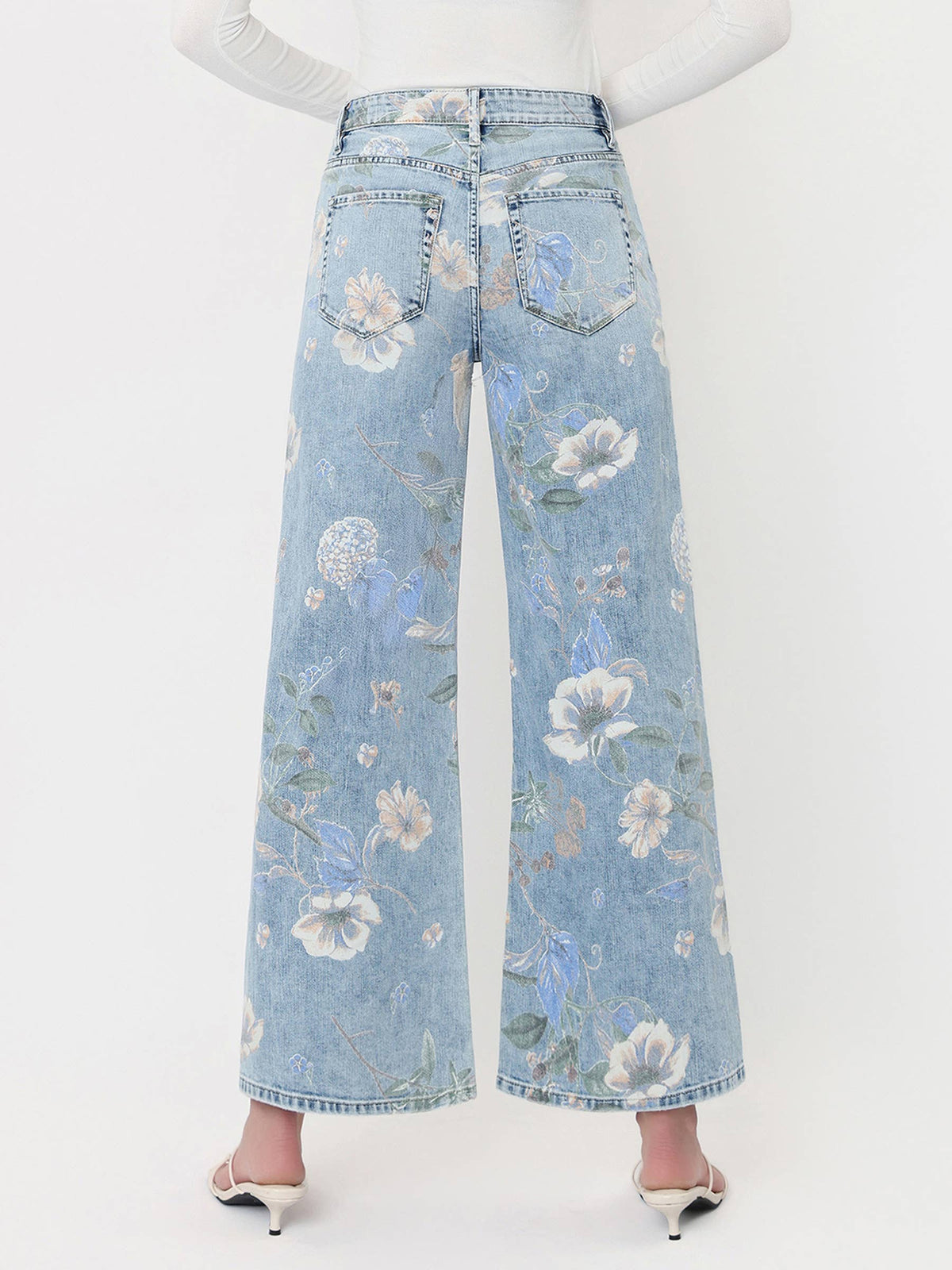 SUPER HIGH RISE FLORAL EXTREME VINTAGE FLARE JEANS