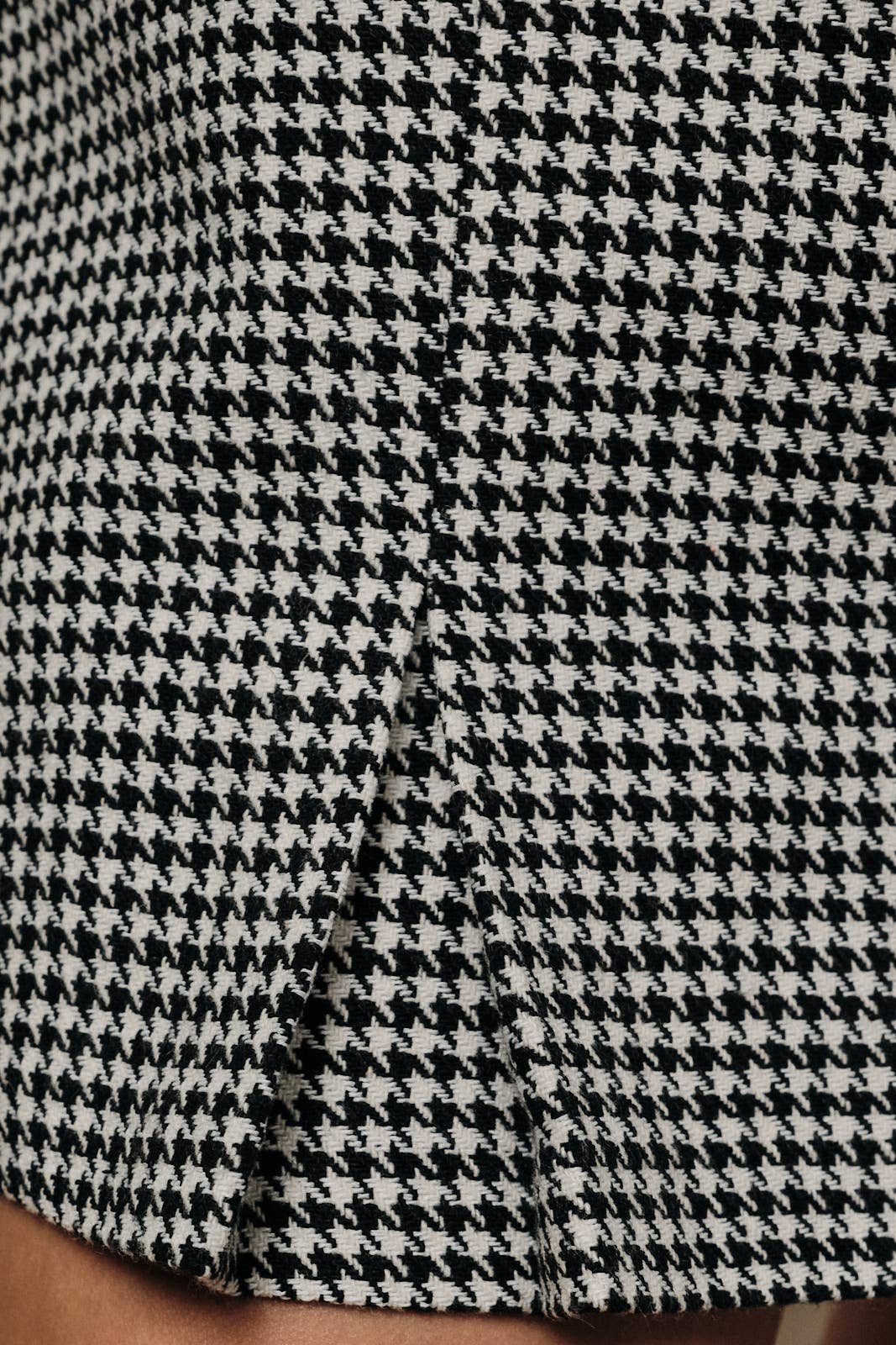 High Waist Houndstooth Woven Mini Skort