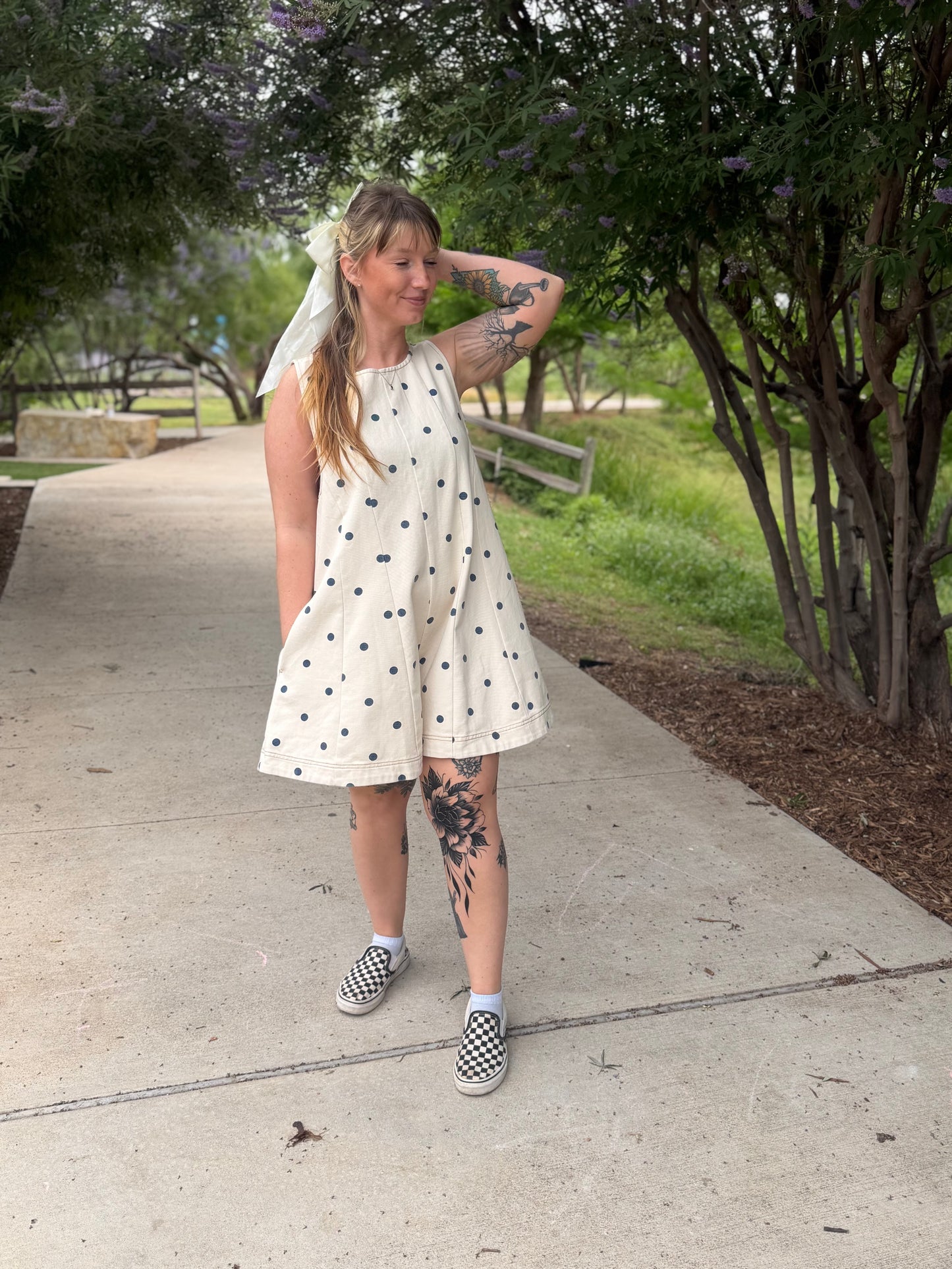 Polka Dot Flare Romper