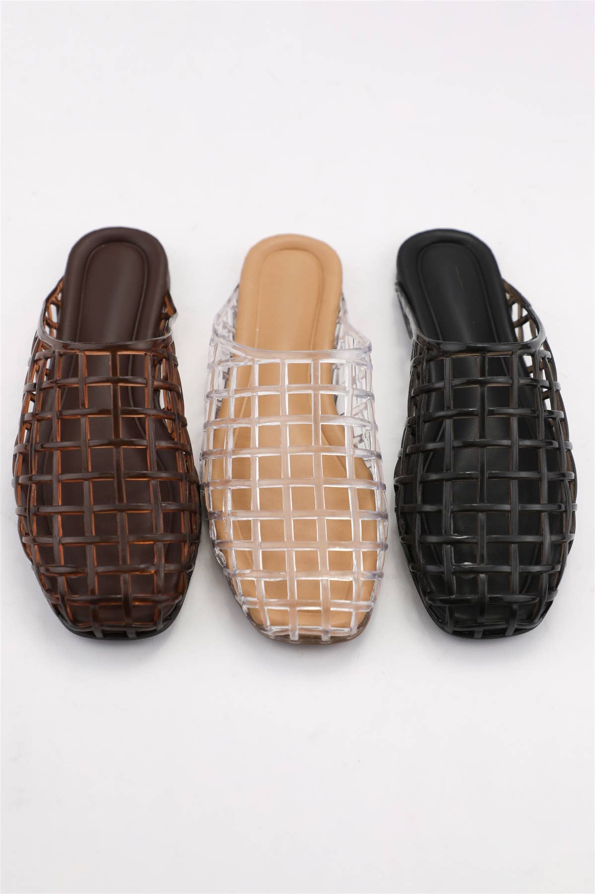 Jelly Slide Mules - BROWN