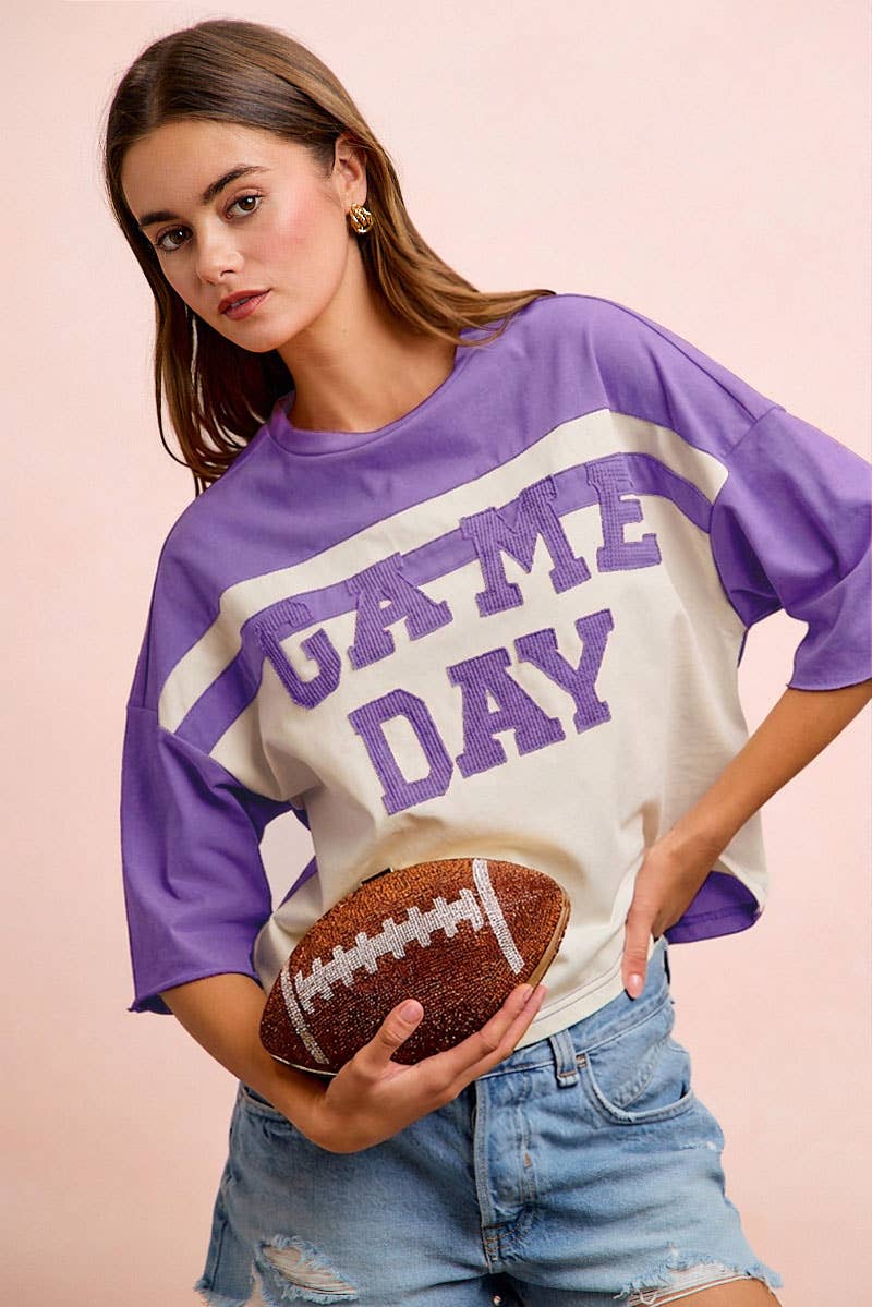 GAMEDAY LETTER PATCH HALF SLEEVES JERSEY TOP