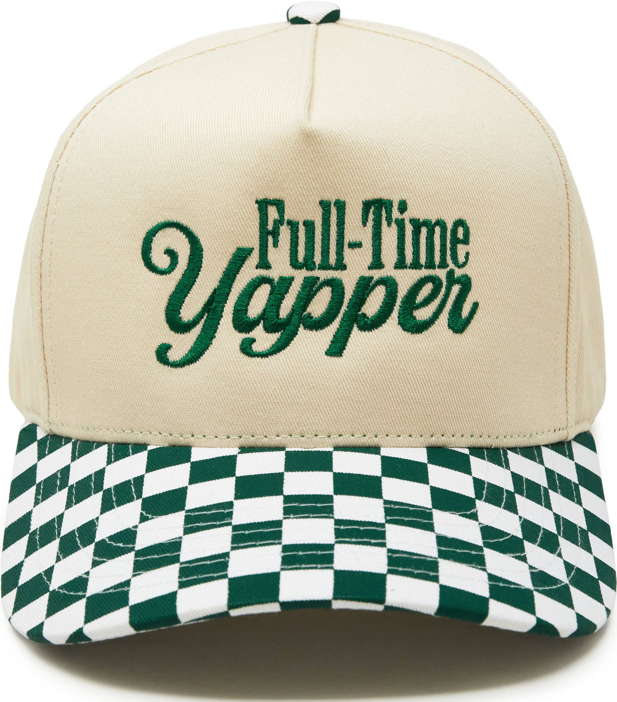 Full Time Yapper - Checker Print - Green/Beige
