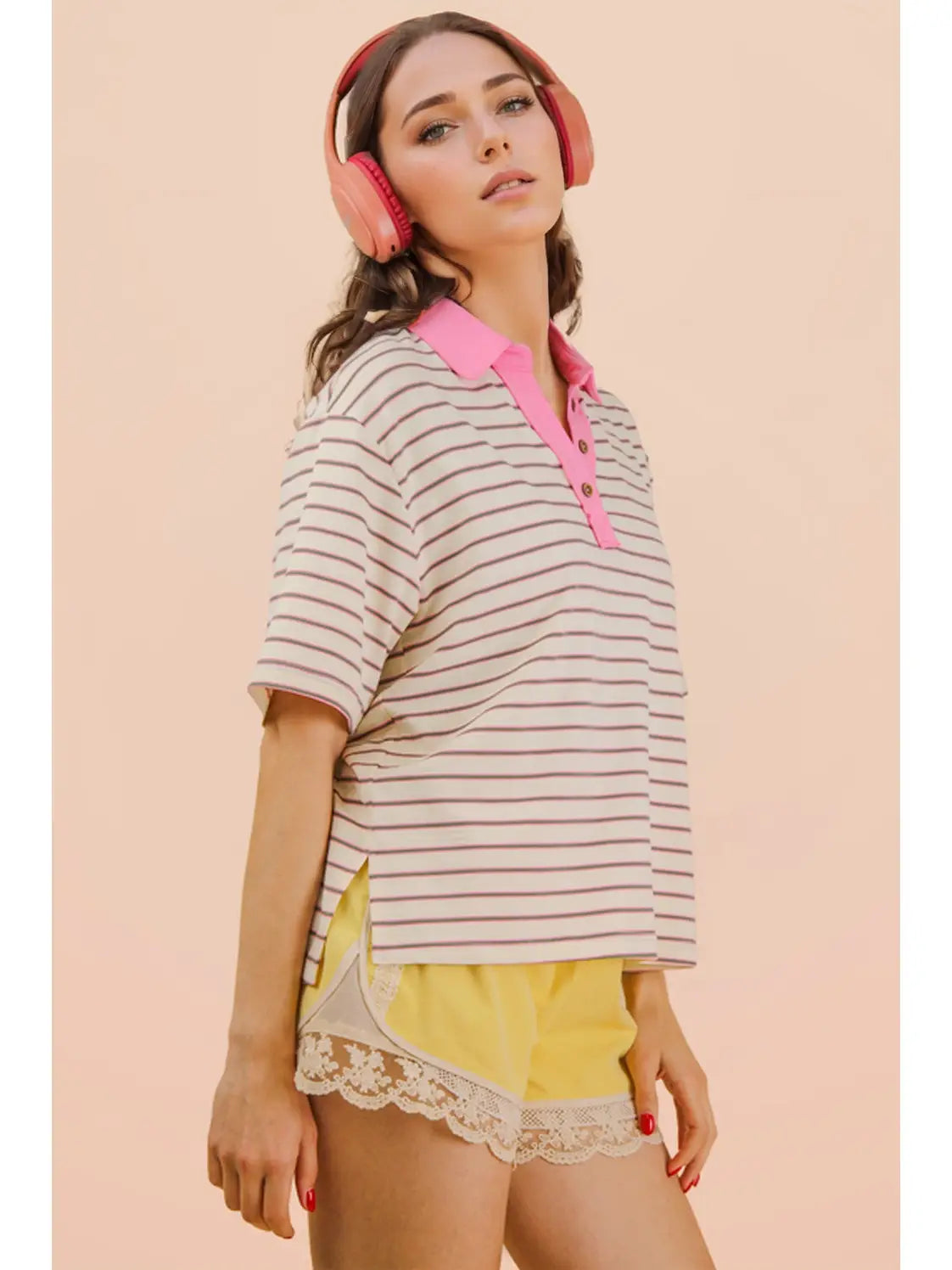Mix Stripe Oversized Top