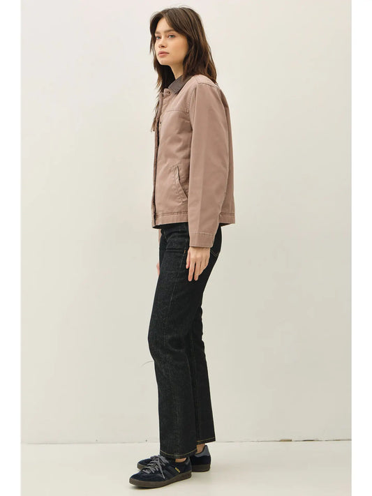 CHORE JACKET W/ LEATHER COLLAR