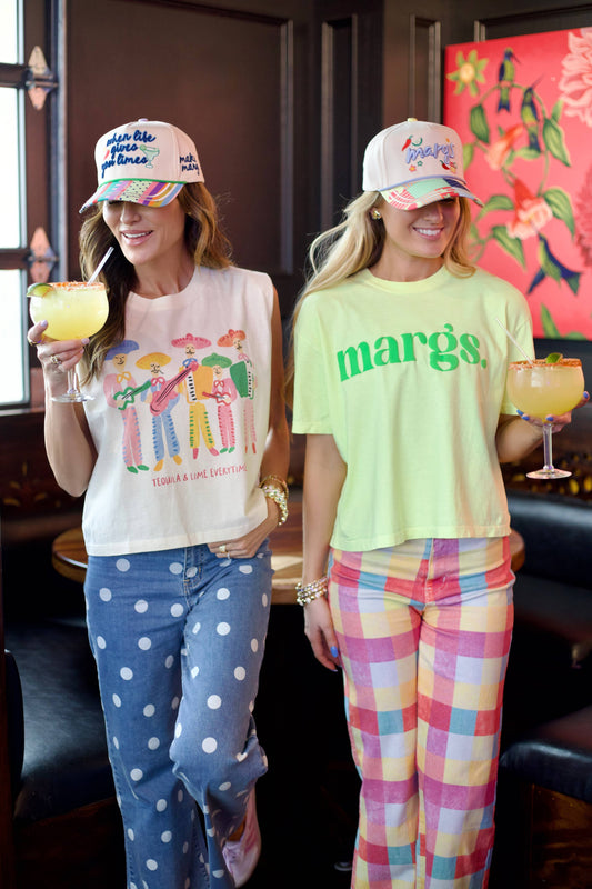 Margs Lime Puff Crop Tee