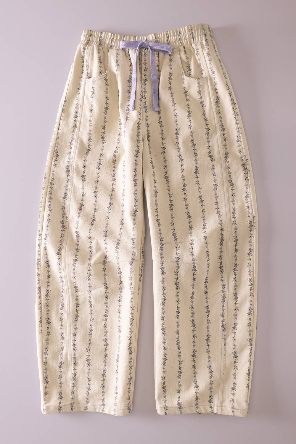 Floral Print Barrel Pants