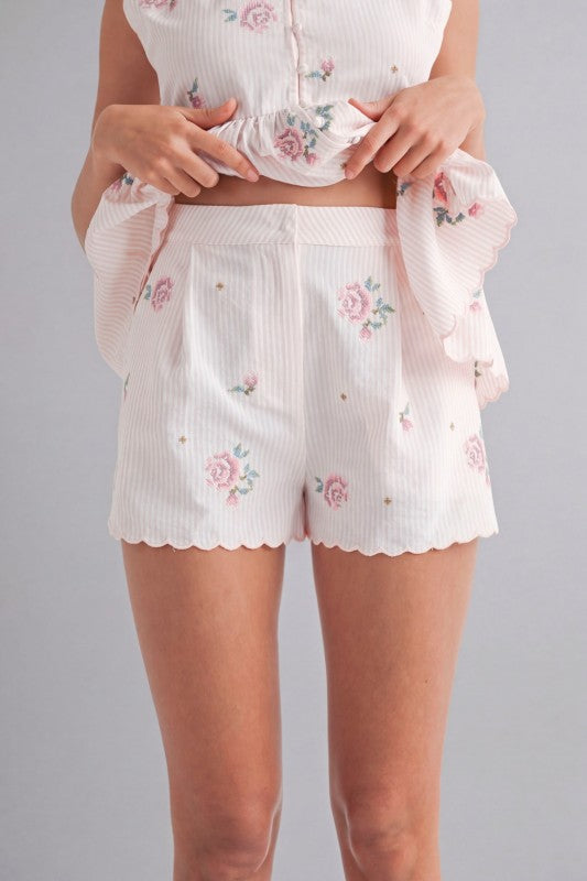 Embroidered Cami & Short Set