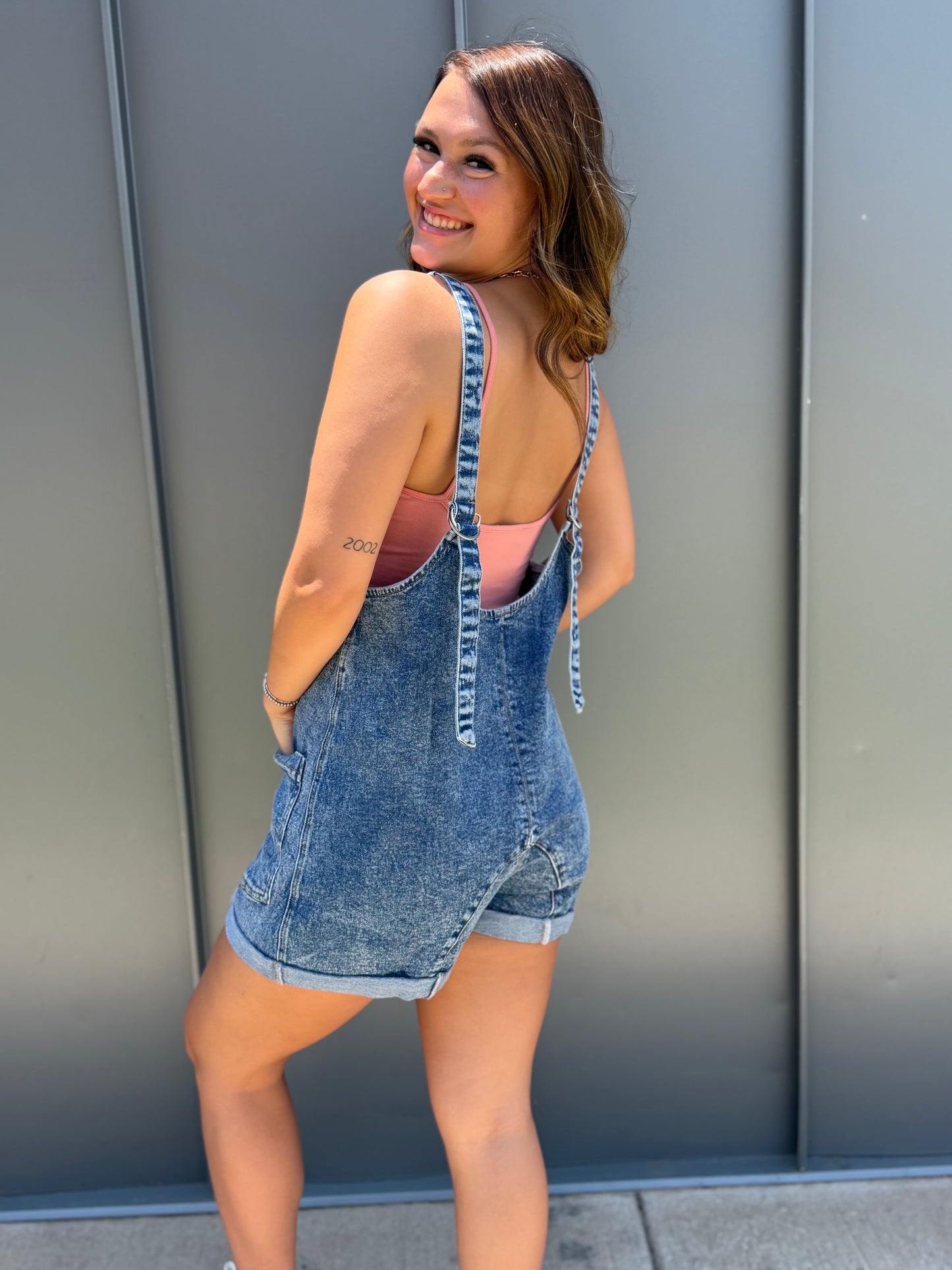 Oversized Denim Romper