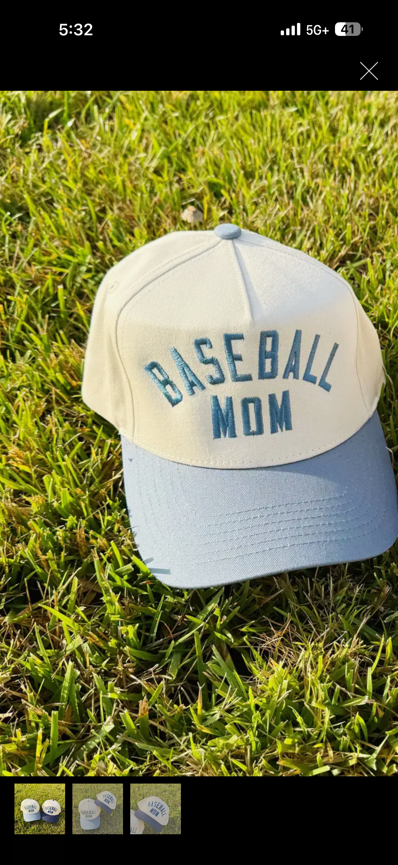Slate Baseball Mom Hat
