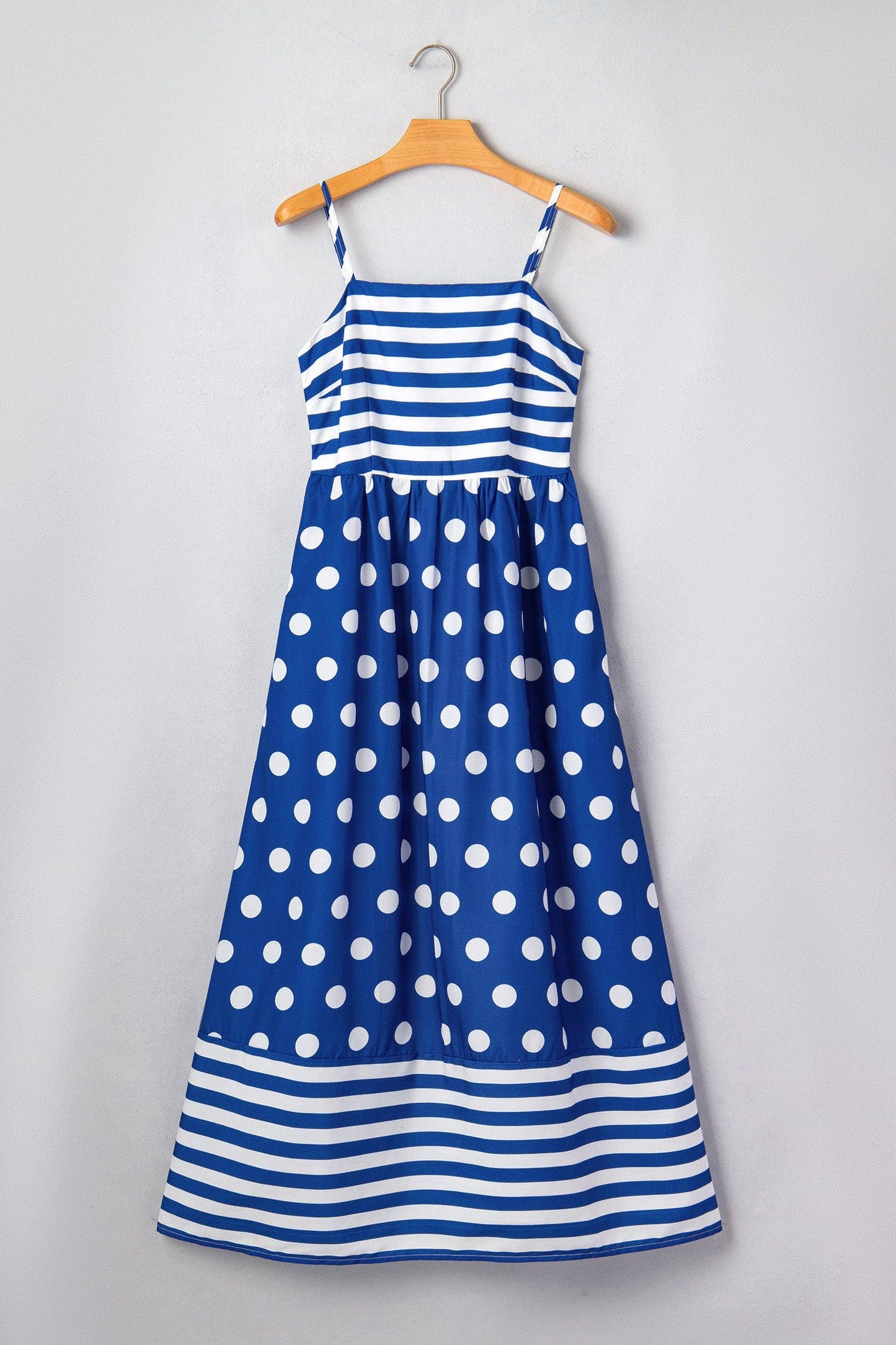 Stripe Polka Dot Patchwork Maxi Dress