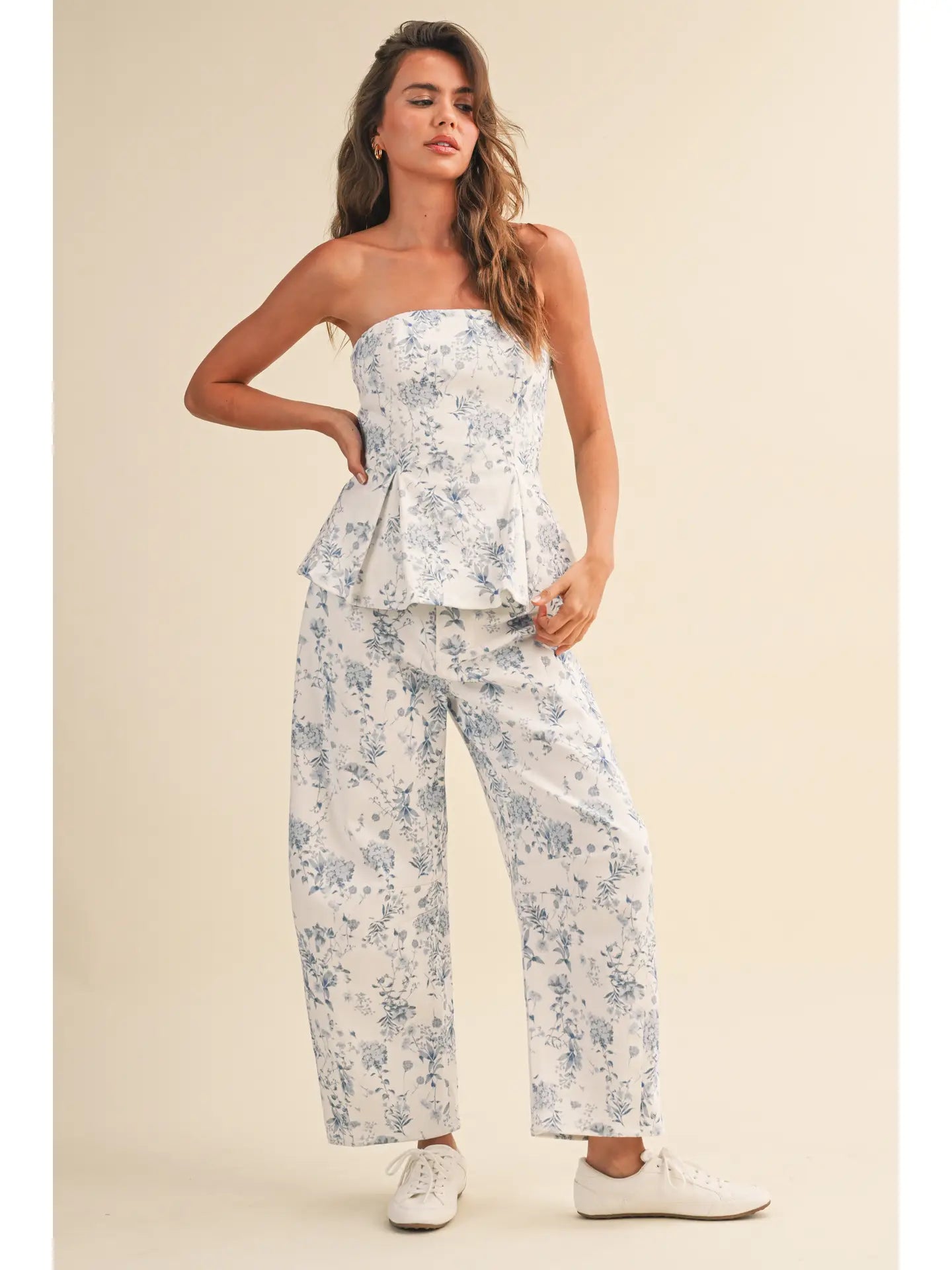 STRETCH TWILL FLORAL PRINT SET