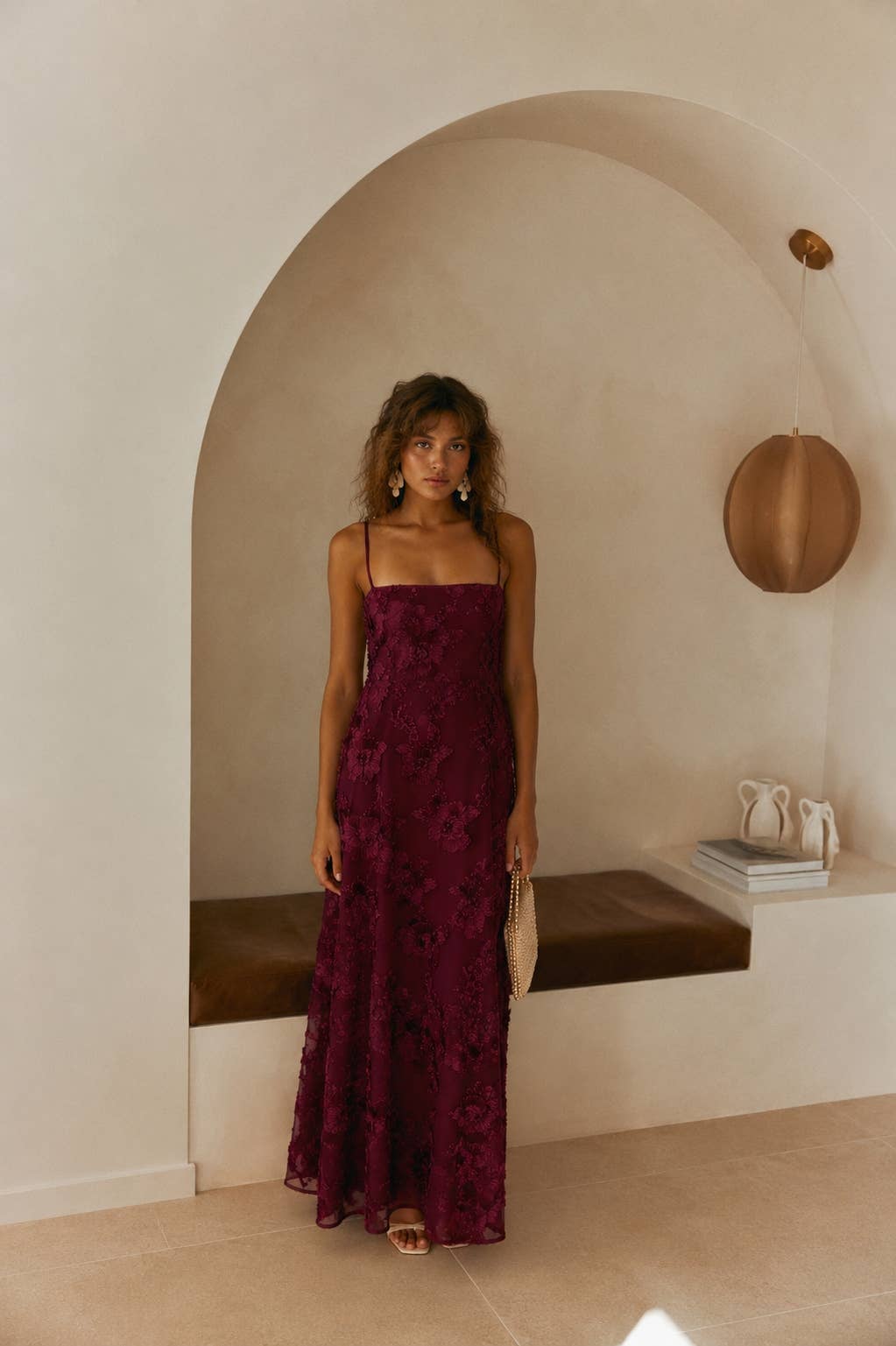 3D FLORAL MAXI DRESS