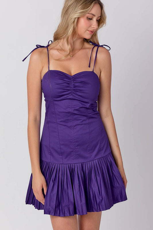 Gameday Sweetheart Pleated Mini Dress