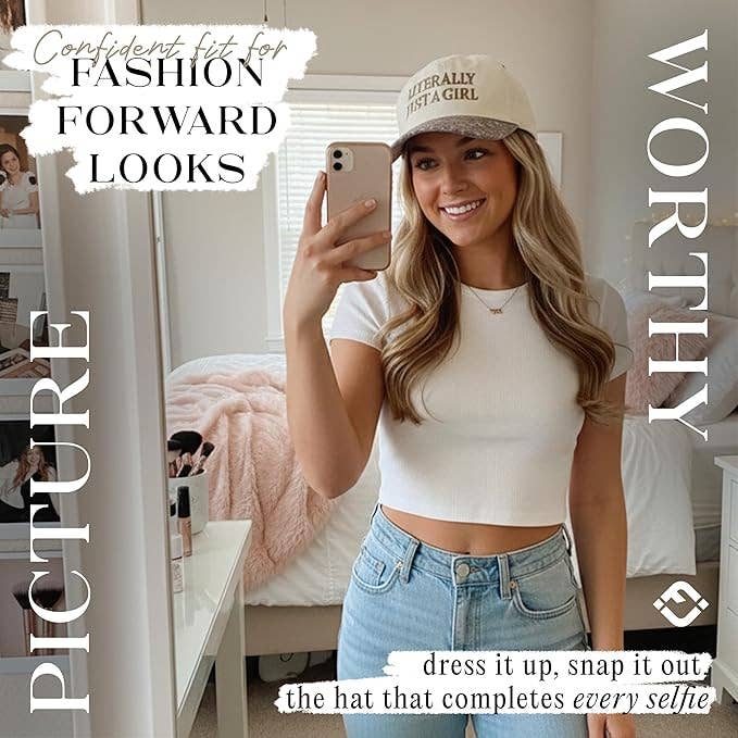 Two Tone Cap - Literally Just a Girl - Camo/Beige