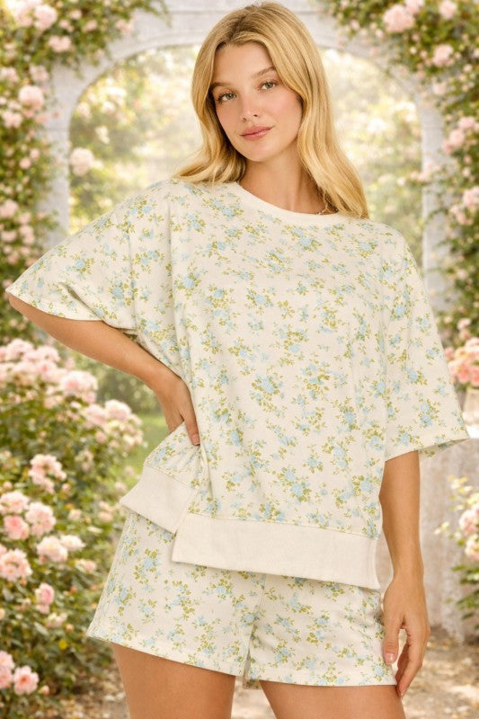Floral Printed Shorts Set