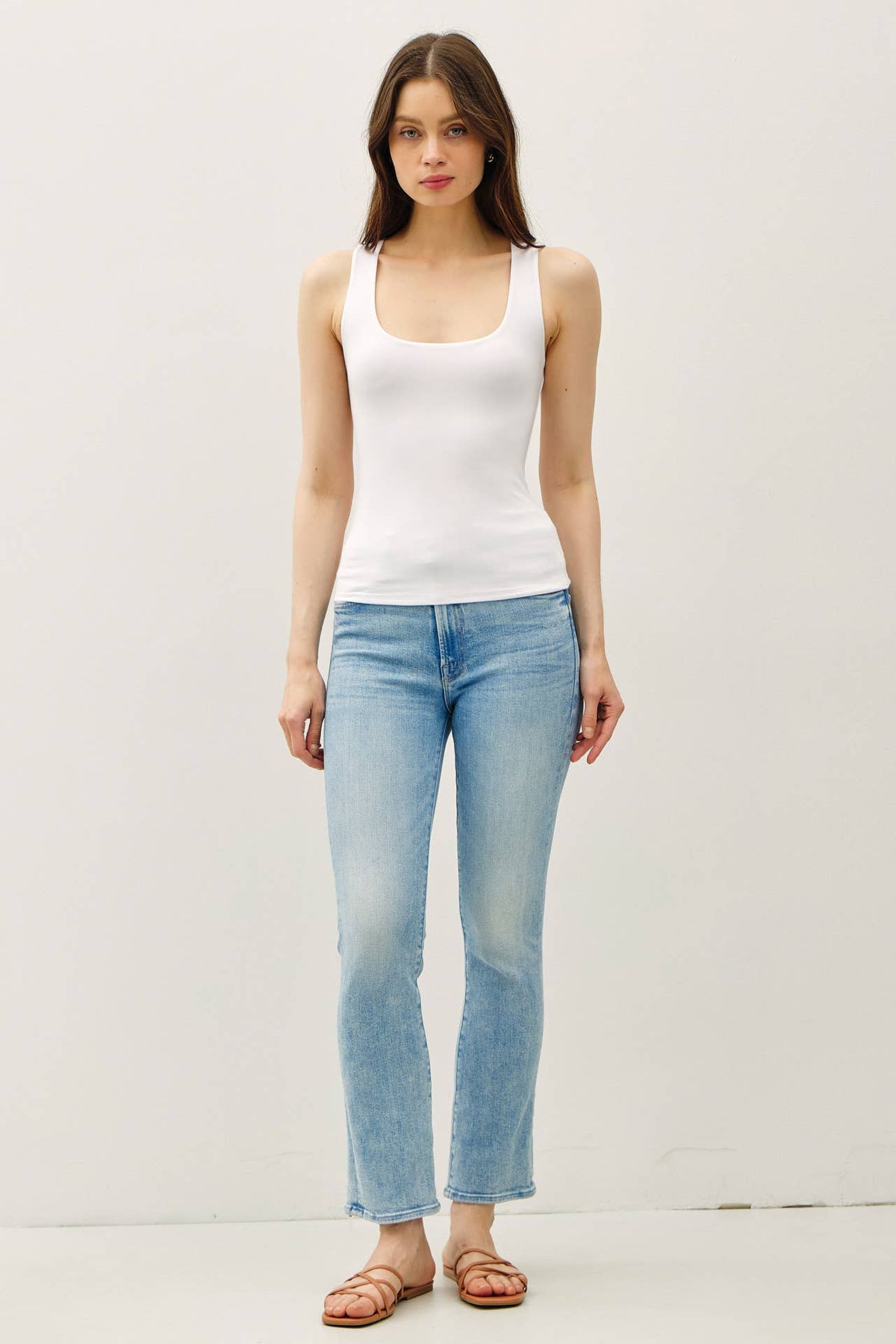 SOFT CORE-DOUBLE LINED BASIC SQUARE NECK TANK