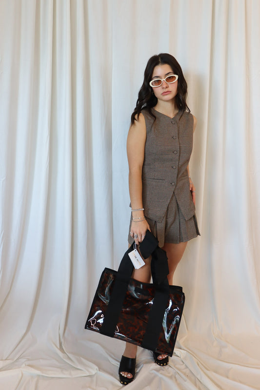 PLAID TAILORED VEST