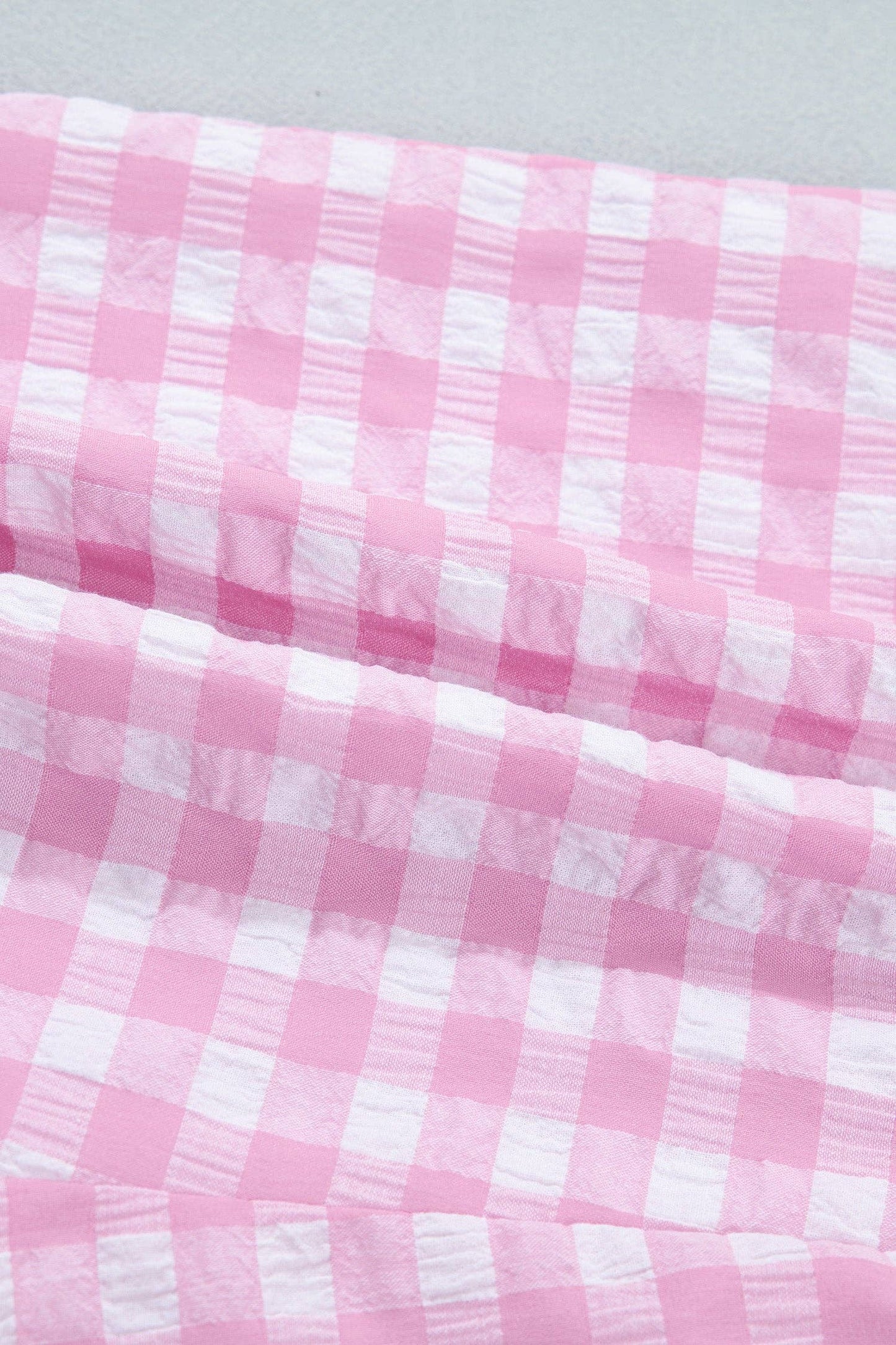 Gingham Ruffle Stripe Lace Tie Shorts