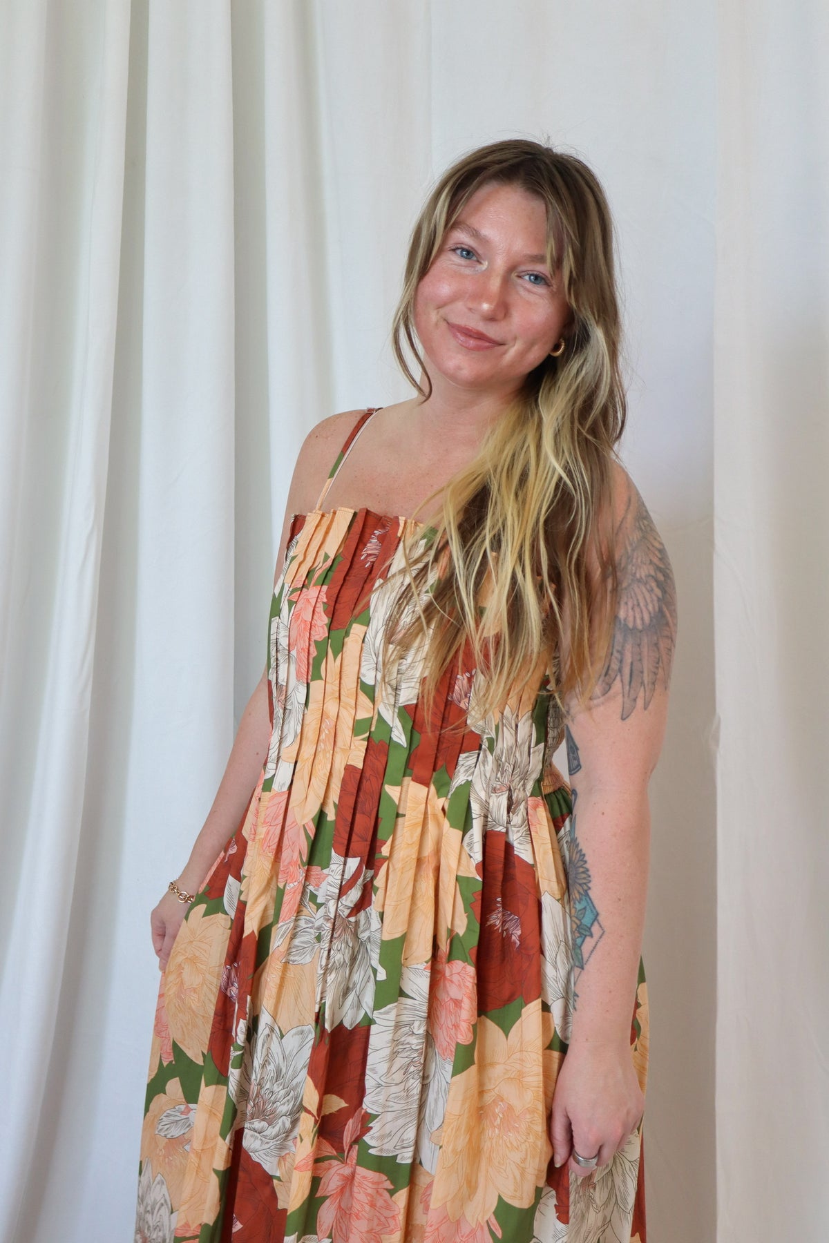 FLORAL SLEEVELESS MIDI