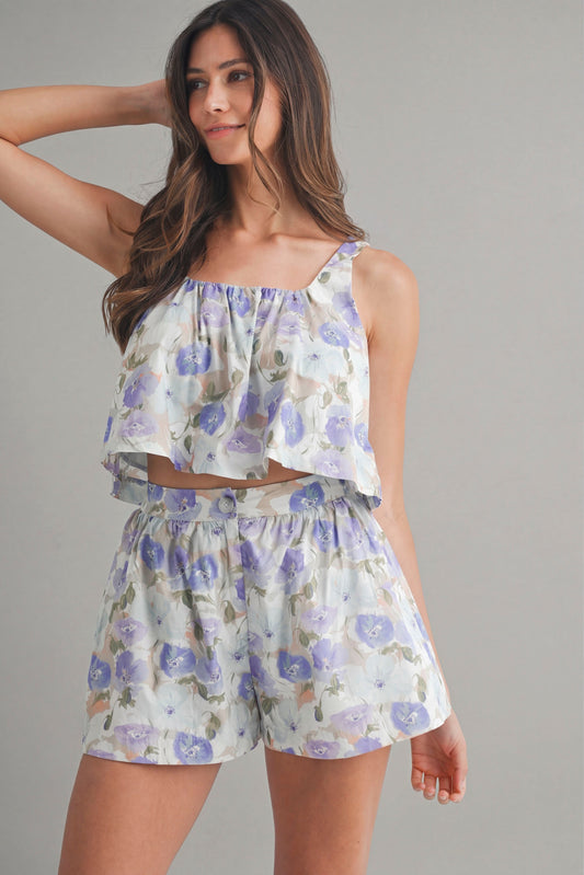 Floral Crop Top & Short Set