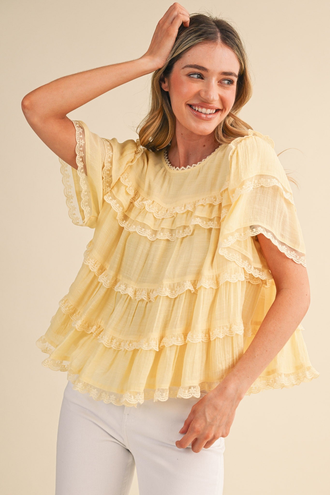 Tiered Ruffle Swing Top