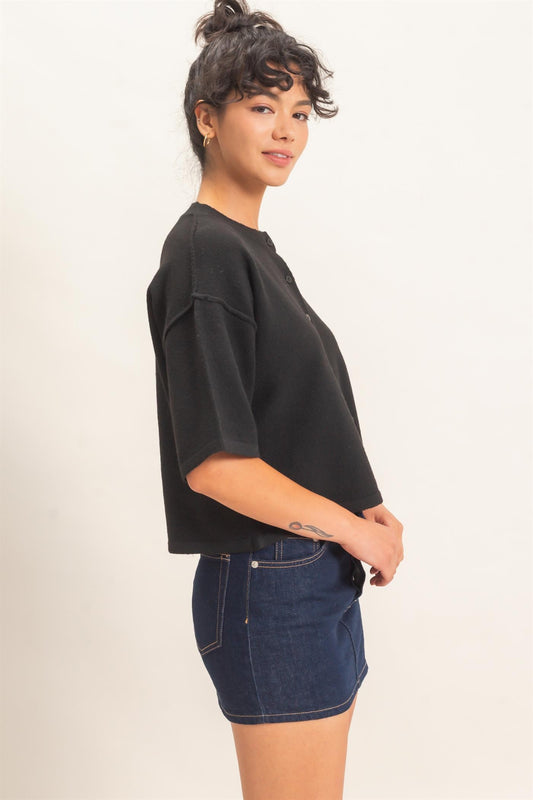 DROP SHOULDER CARDIGAN
