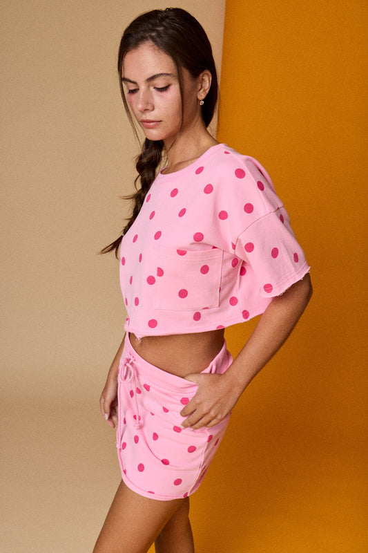 Polka Dot Crop Top & Skort Set