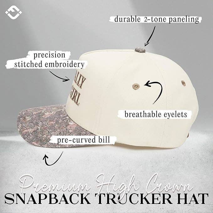 Two Tone Cap - Literally Just a Girl - Camo/Beige