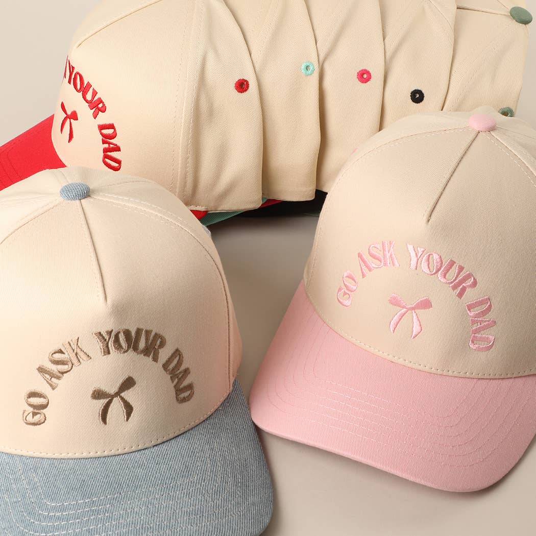 GO ASK YOUR DAD Embroidery Two-Tone Trucker Hat