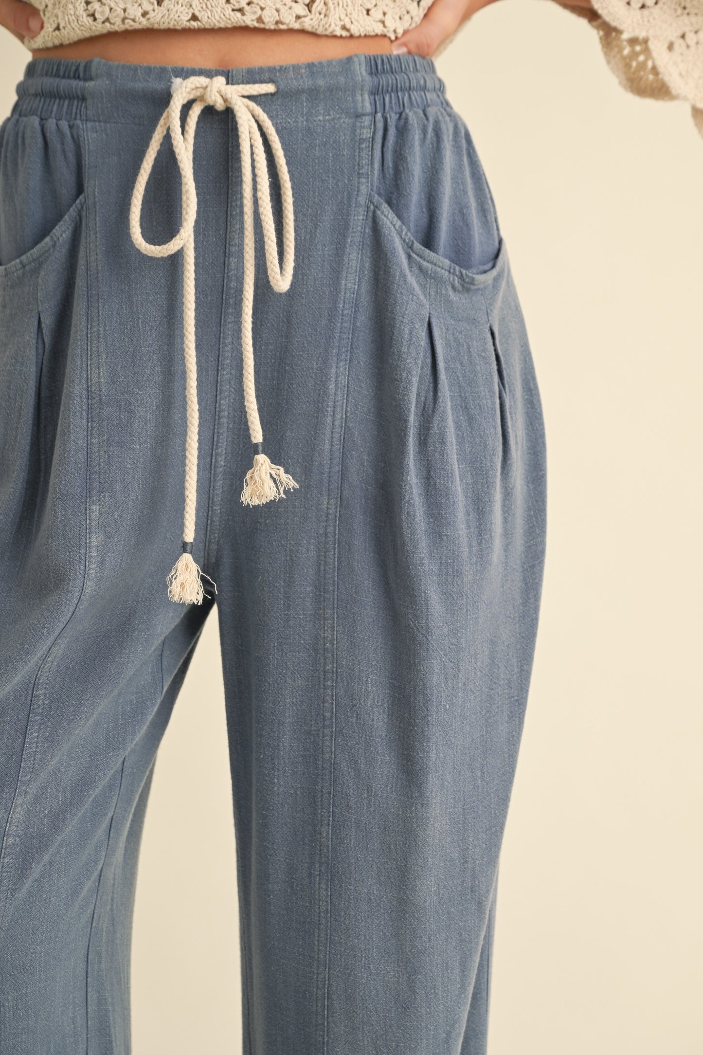 Linen Barrel Pants