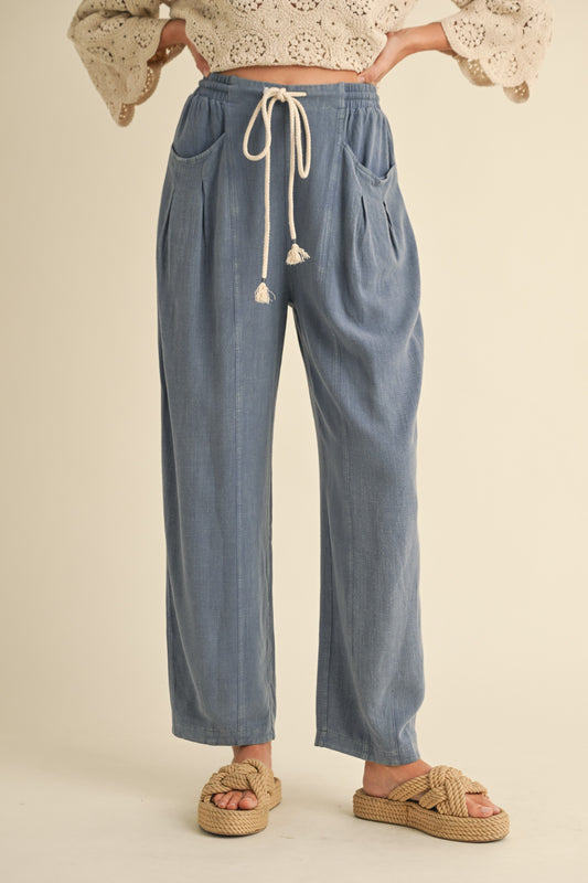 Linen Barrel Pants