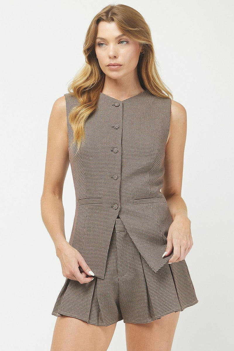 PLAID TAILORED VEST