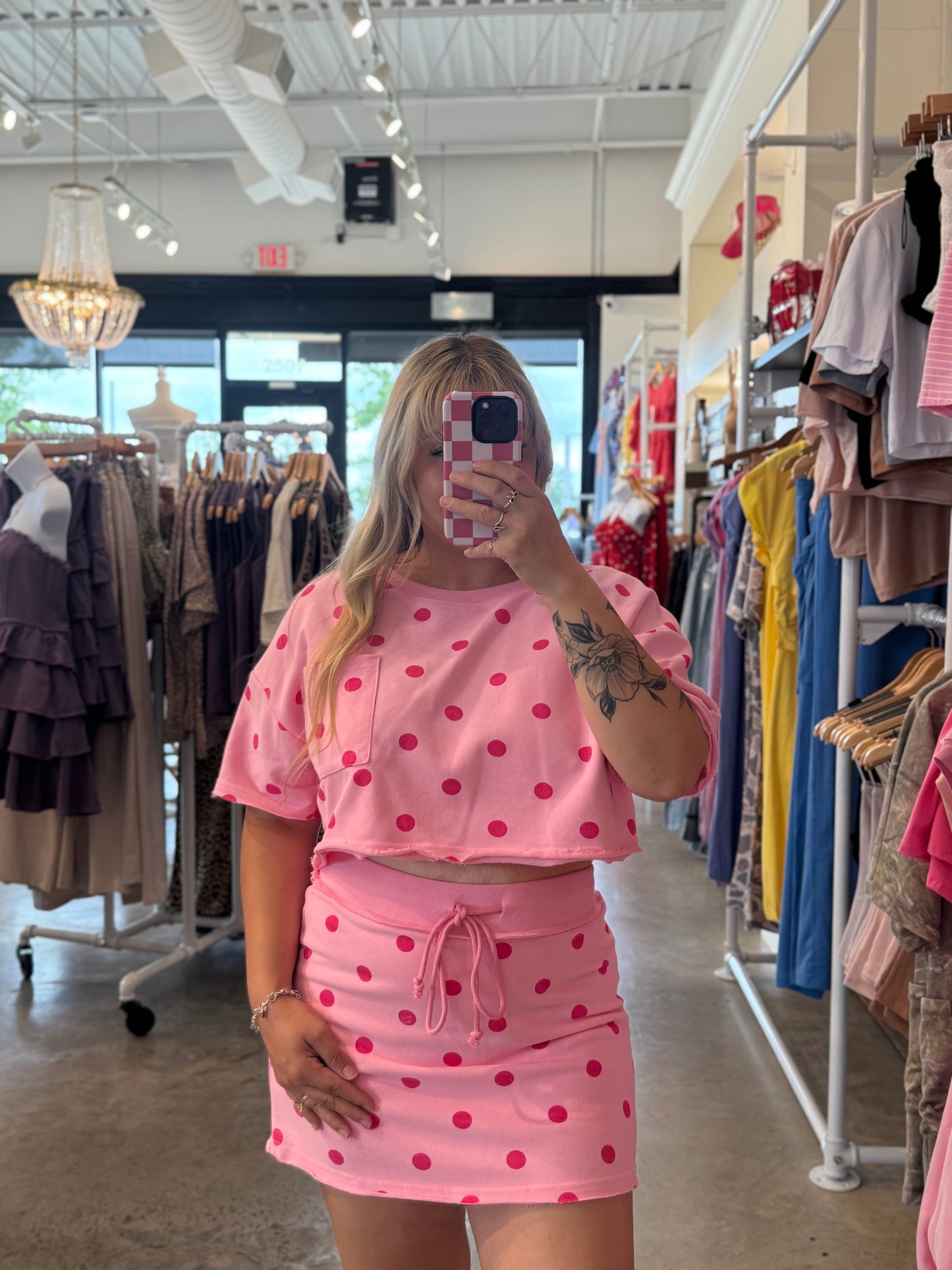 Polka Dot Crop Top & Skort Set