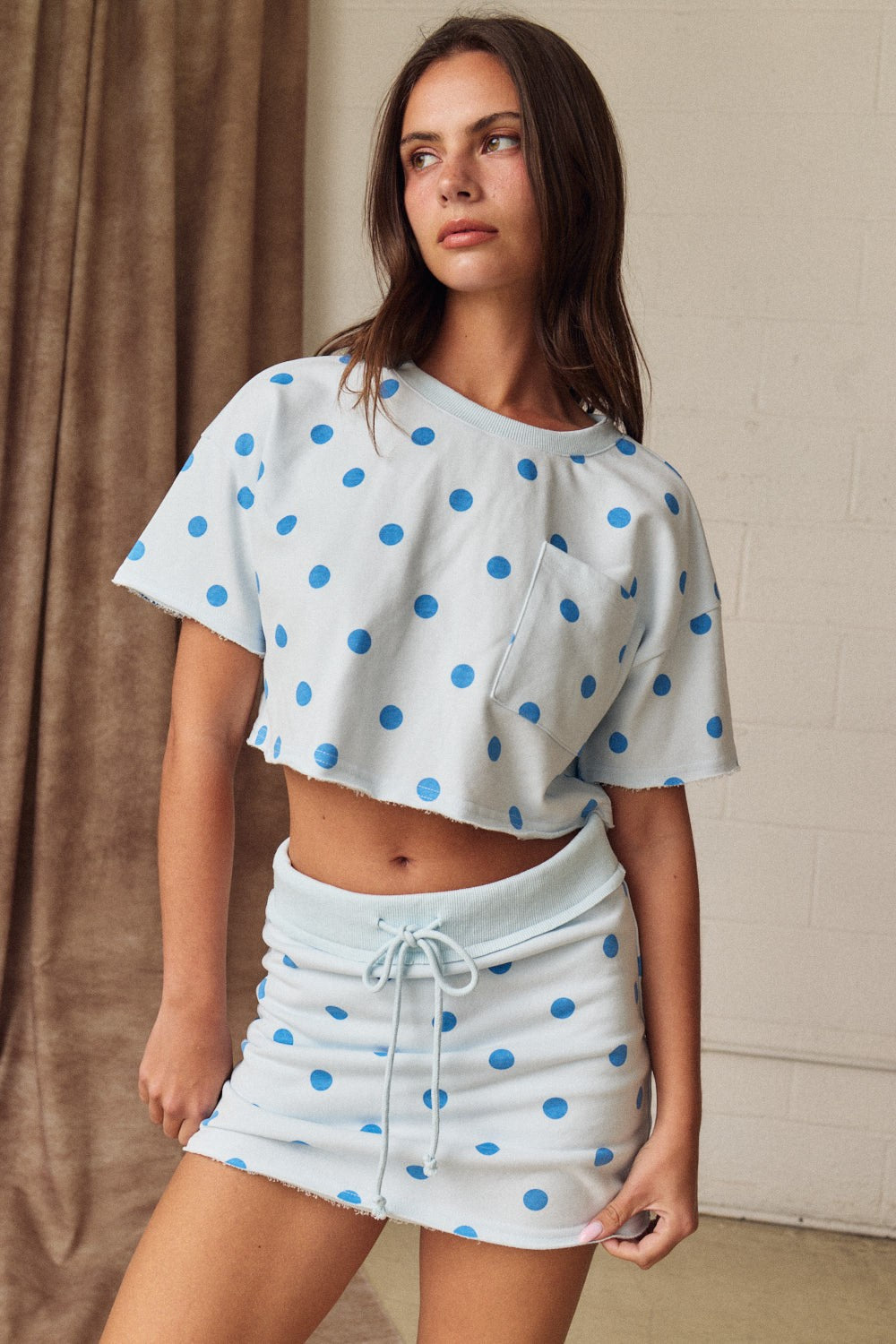 Polka Dot Crop Top & Skort Set